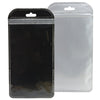 Glossy Transparent Poly Plastic Flat Zipper Seal Bags with Rounded Corners and Butterfly Hang Hole - Black