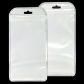 Half Cloudy White Poly Plastic QuickQlick® Bags with Butterfly Hang Hole