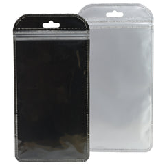Glossy Transparent Poly Plastic Flat Zipper Seal Bags with Rounded Corners and Butterfly Hang Hole