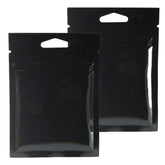 Glossy Moonlite Night Black Mylar Foil QuickQlick® Bags with Triangle Hang Hole