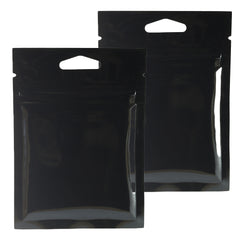 Glossy Moonlite Night Black Mylar Foil QuickQlick® Bags with Triangle Hang Hole