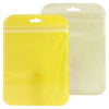 Glossy Colorful Transparent Poly Plastic Zipper Seal Bags with Rounded Corners and Butterfly Hang Hole - Half Bananas Yellow