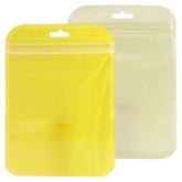 Glossy Half Bananas Yellow Rounded Corners Plastic QuickQlick® Bags with Butterfly Hang Hole