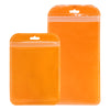 Glossy Colorful Transparent Poly Plastic Zipper Seal Bags with Rounded Corners and Butterfly Hang Hole - Half Sunset Orange
