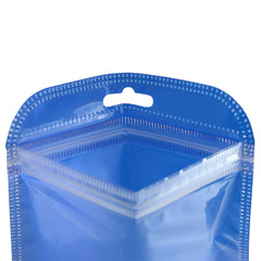 Glossy Half Ocean Blue Rounded Corners Plastic QuickQlick® Bags with Butterfly Hang Hole