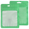 Translucent Woven Bordered Zipper Seal Flat Bags with Butterfly Hang Hole - Knit Green