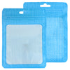 Translucent Woven Bordered Zipper Seal Flat Bags with Butterfly Hang Hole - Knit Blue