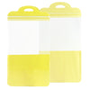 Glossy Clear Front and Half-Colored Design Zipper Seal Bags with Semi-Circular Hang Hole - Sunlight Yellow