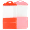 Glossy Clear Front and Half-Colored Design Zipper Seal Bags with Semi-Circular Hang Hole - Ketchup Red