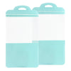 Glossy Clear Front and Half-Colored Design Zipper Seal Bags with Semi-Circular Hang Hole - Teal Green