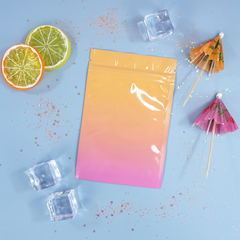 Glossy Double-Sided Twilight Orange Two-Tone Ombre Gradient Mylar QuickQlick® Bags