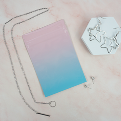 Glossy Cotton Candy Pink Two-Tone Ombre Gradient Mylar QuickQlick® Bags