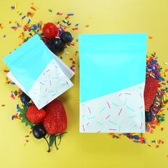 Birthday Blue Sprinkles Designed Foil Zipper Seal Packaging Bags