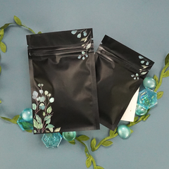 Matte Twilight Orchard Black Foil Mylar Zipper Seal Bags