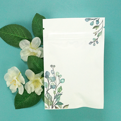 Matte Winter Meadow White Foil Zipper Seal Bags