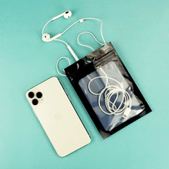 Glossy Moonlite Night Black Bordered Window QuickQlick® Bags with Butterfly Hang Hole