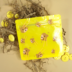 Bear Bun Yellow Designed Multi-Icon Pattern QuickQlick® Bags with Clear Window