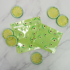 Avocado Green Designed Multi-Icon Pattern QuickQlick® Bags with Clear Window