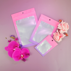 Matte Sugilite Pink Gradient QuickQlick® Bags with Translucent Window