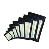 Flat Zipper Seal Bags – Universal Black QuickQlick® with Clear Window and Holographic Lining