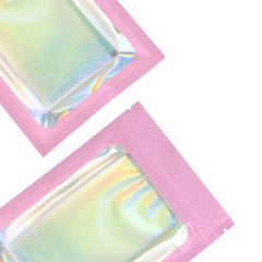 Flat Zipper Seal Bags – Planetary Pink QuickQlick® with Window and Holographic Inside
