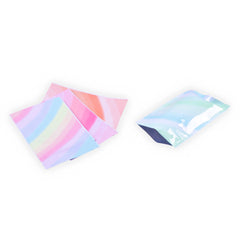 Multi-Color Ombre Gradient Glossy Mylar Zipper Seal Bags