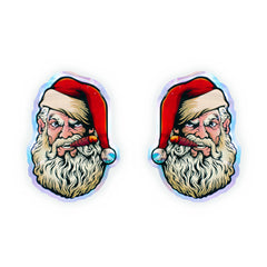 Reusable Flat Zipper Seal Bags – Holographic Bad Santa Design Metallic Foil