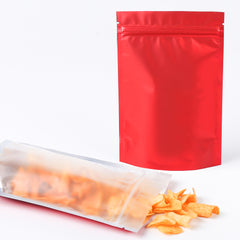 Matte Half Brick Red Metallic Mylar Stand Strong® Bags