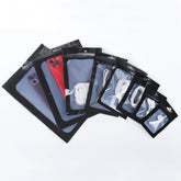 Glossy Moonlite Night Black Bordered Window QuickQlick® Bags with Butterfly Hang Hole