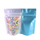 Half Electric Blue Metallic Mylar Stand Strong® Bags