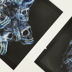 Skull Black Smoke Pattern Design Metallic Foil Open Fill Bags