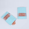Aluminum Flat Zipper Seal Bags with Matte Frosted Window - Powder Blue