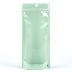 Glossy Mantis Green Pastel Tall Stand Strong® Zipper Seal Bags with Round Hang-Hole