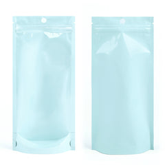 Glossy Robin Egg Blue Pastel Tall Stand Strong® Zipper Seal Bags with Round Hang-Hole