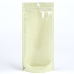 Glossy Jasmine Yellow Pastel Tall Stand Strong® Zipper Seal Bags with Round Hang-Hole