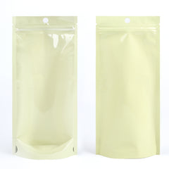 Glossy Jasmine Yellow Pastel Tall Stand Strong® Zipper Seal Bags with Round Hang-Hole