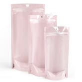 Glossy Sun Kissed Pink Pastel Tall Stand Strong® Zipper Seal Bags with Round Hang-Hole