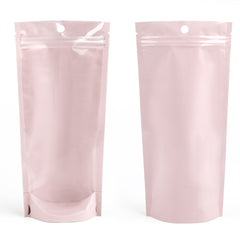 Glossy Sun Kissed Pink Pastel Tall Stand Strong® Zipper Seal Bags with Round Hang-Hole