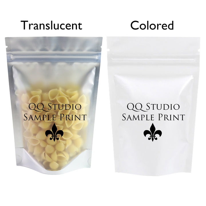 QQ Studio® Single Side Matte Color Metallic Mylar Stand Strong™ Bags (Single Side Print)
