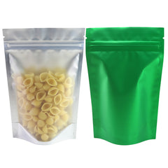 Matte Half Emerald Green Metallic Mylar Stand Strong® Bags