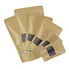 Rounded Corners Kraft with Window Stand Strong® Bags - Krafty Brown