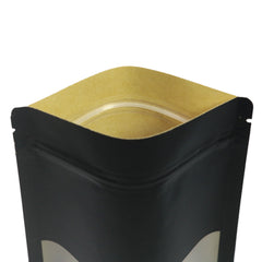 Wax Paper Black Kraft with Window Stand Strong® Bags