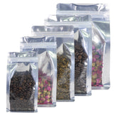 Clear and Silver Chrome Metallic Foil Side Gusset Stand Strong® Bags