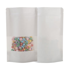 Matte Parchment White Kraft with Translucent Window Stand Strong® Bags