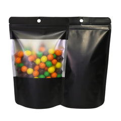 Half Window Matte Metallic Foil Stand Strong® Bags with Hang Hole