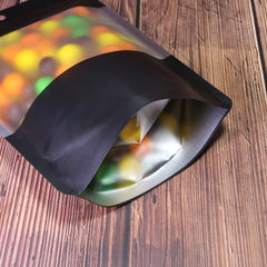 Matte Half Waxed Black Metallic Foil Stand Strong® Bags with Hang Hole
