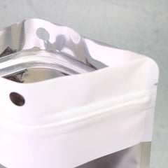 Half Window Matte Metallic Foil Stand Strong® Bags with Hang Hole