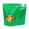 3.35 Inch x 5.51 Inch Glossy Clover Green Round Window Plastic and Mylar Stand Strong® Bags - Clover Green