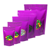 Glossy Hazy Purple Round Window Plastic and Mylar Stand Strong® Bags