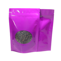 Glossy Hazy Purple Round Window Plastic and Mylar Stand Strong® Bags